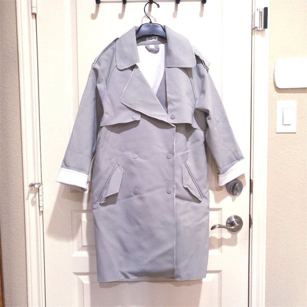 High Quality Trench Coat Over Size Gray